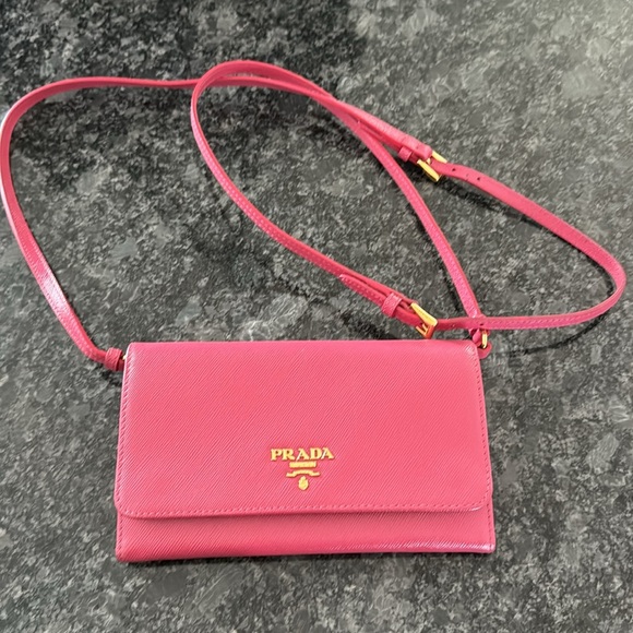 Prada Saffiano Crossbody Leather Wallet - Picture 3 of 15